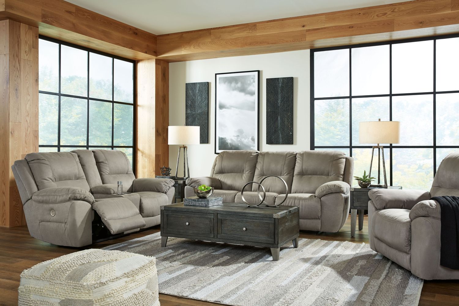 Next-gen Gaucho - Putty - 3 Pc. - Reclining Power Sofa, Loveseat, Wide Recliner