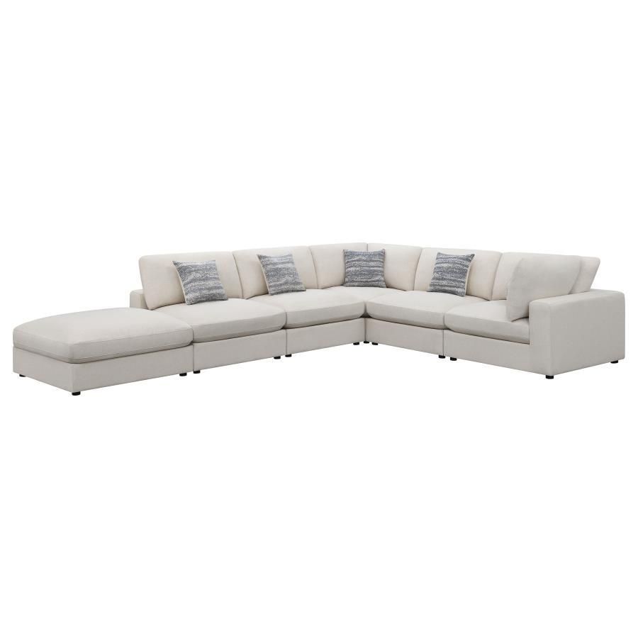 Serene - 6 Piece Upholstered Modular Sectional - Beige