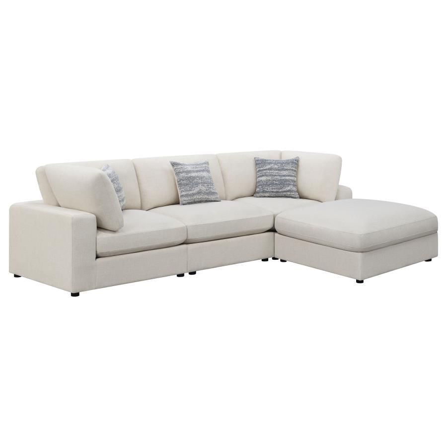 Serene - 4 Piece Upholstered Modular Sectional - Beige - Fabric