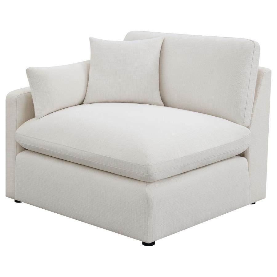 Hobson - Sloped Track Arms LAF Chair - Off-White