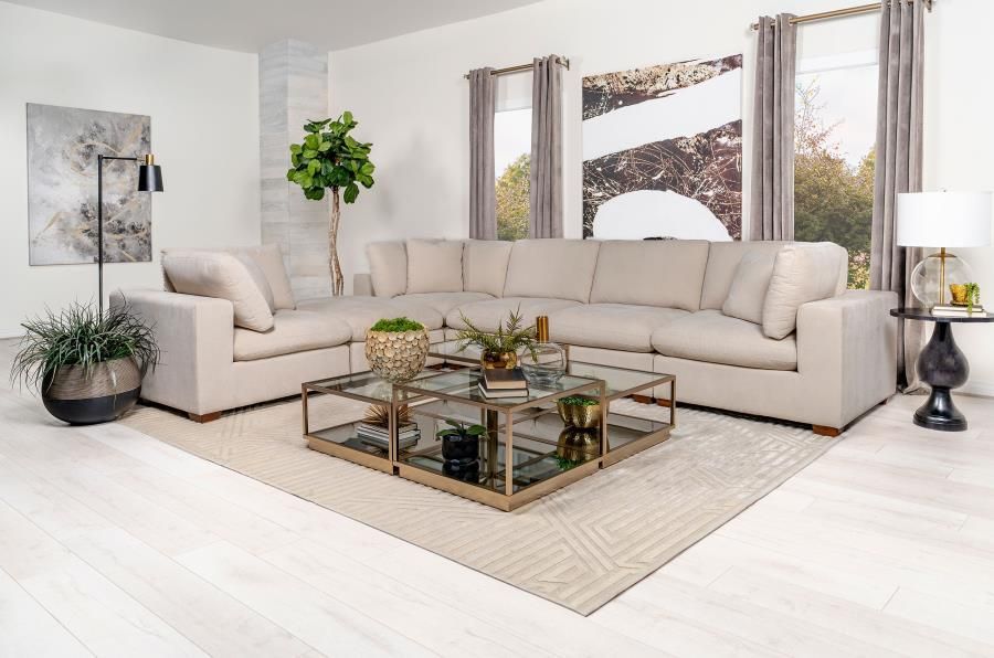 Lakeview - 5-Piece Upholstered Modular Sectional Sofa - Beige