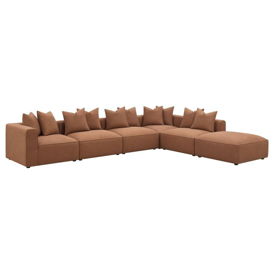 Jennifer - 6 Piece Upholstered Modular Sectional - Terracotta