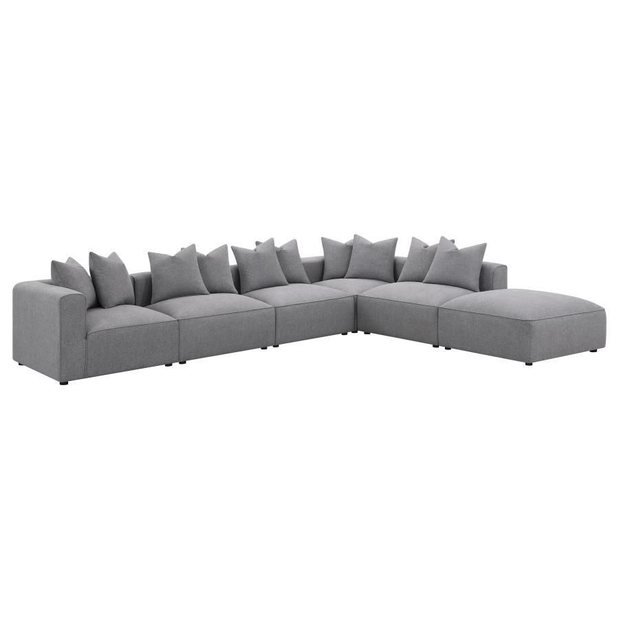 Jennifer - 6 Piece Tight Seat Modular Sectional - Gray