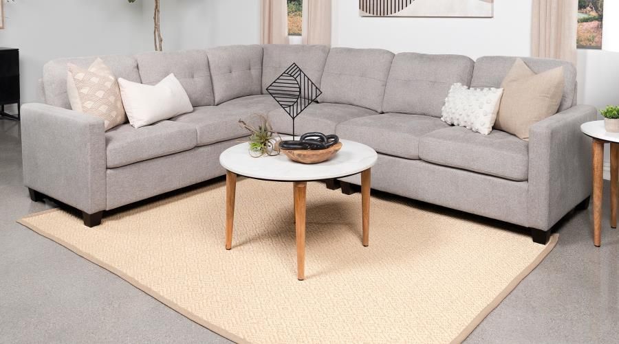 Georgina - 4 Piece Upholstered Modular Sectional Sofa - Steel Beige