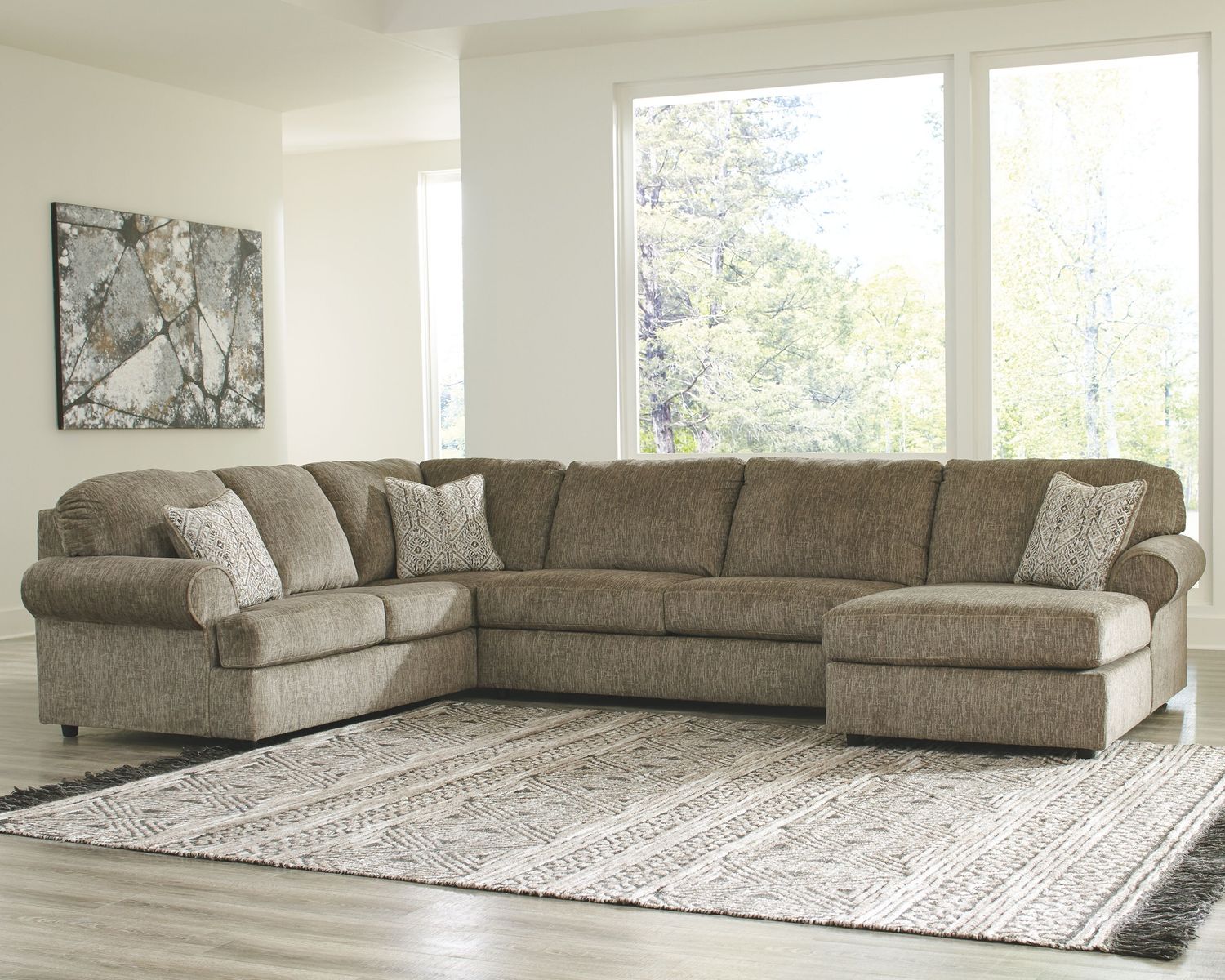 Hoylake - Chocolate - Right Arm Facing Chaise 3 Pc Sectional