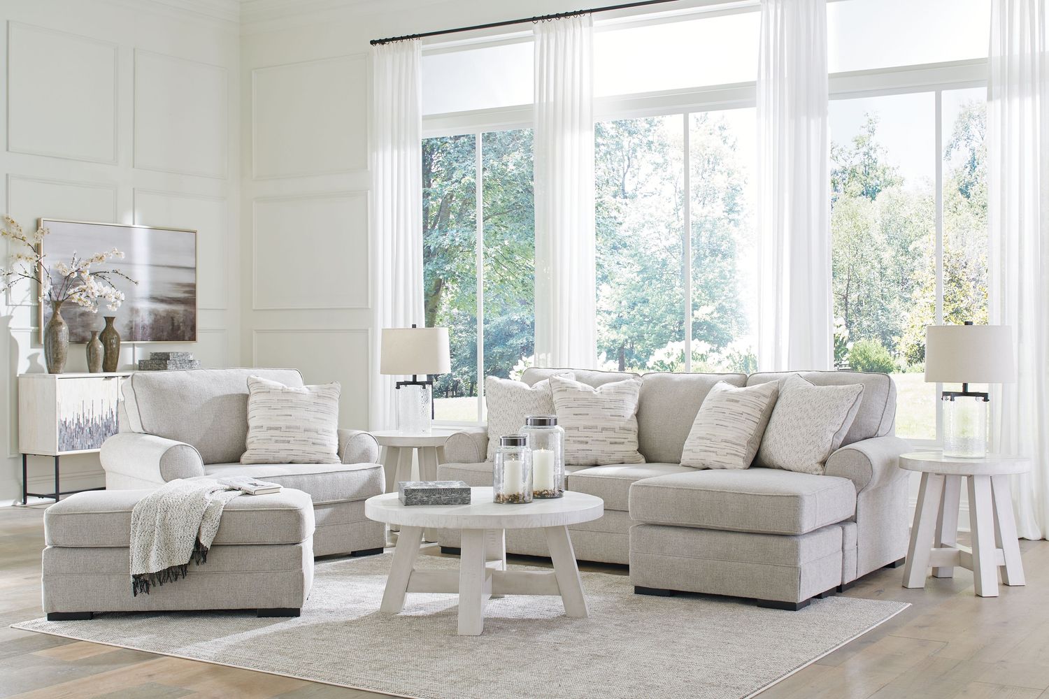 Eastonbridge - Shadow - 3 Pc. - Sofa Chaise, Chair And A Half, Ottoman