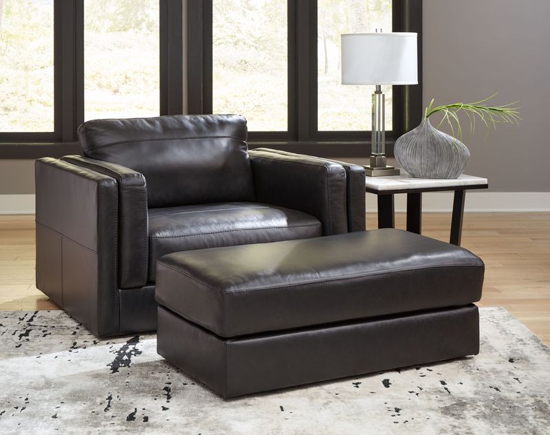 Amiata - Onyx - 2 Pc. - Chair And A Half, Ottoman