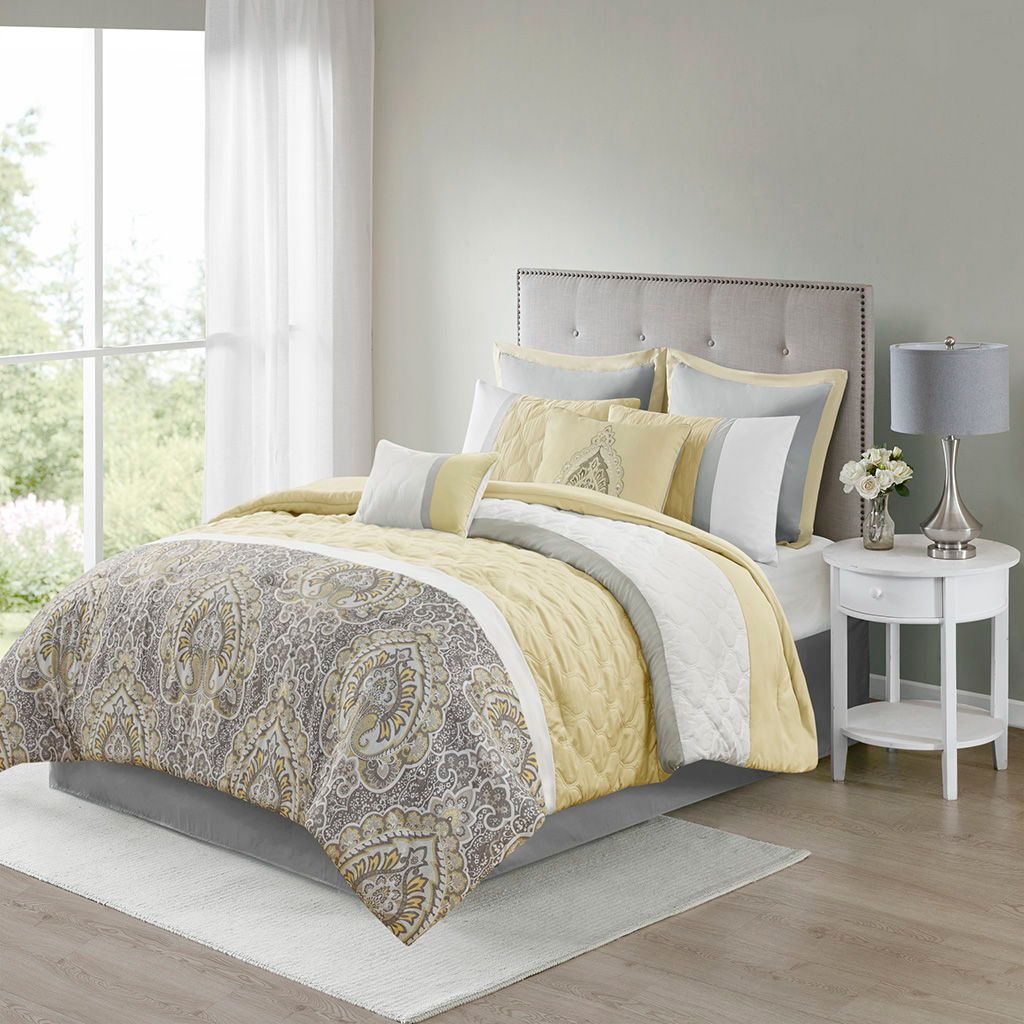 Shawnee - King 8 Piece Comforter Set - Yellow