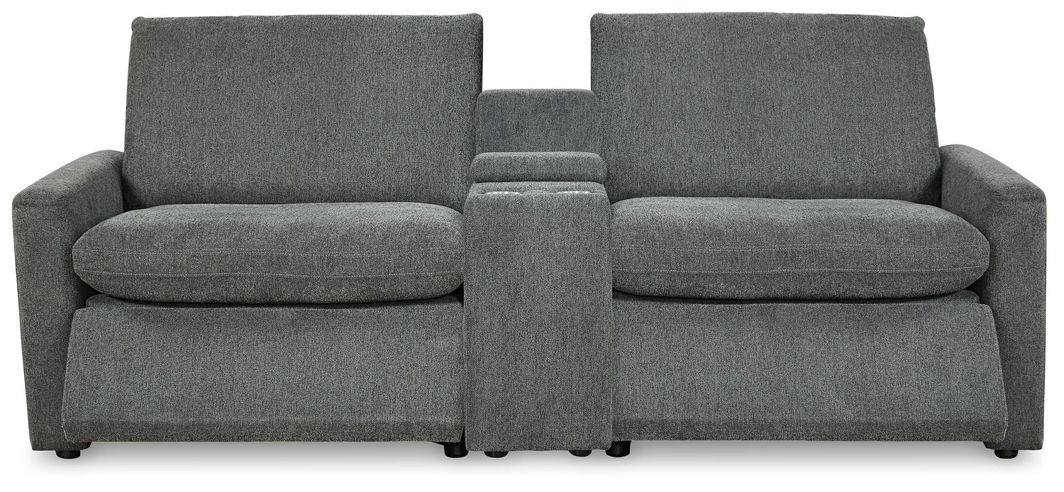 Hartsdale - Granite - Loveseat With Console 3 Pc Power Sectional