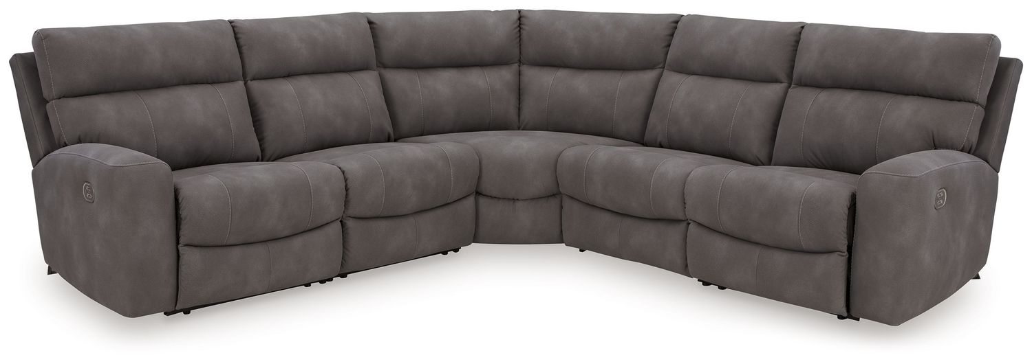 Next-gen Durapella - Slate - 5-Piece Power Reclining Sectional