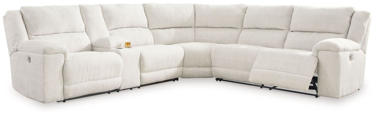 Keensburg - Linen - 3-Piece Power Reclining Sectional With Laf Power Reclining Loveseat With Console