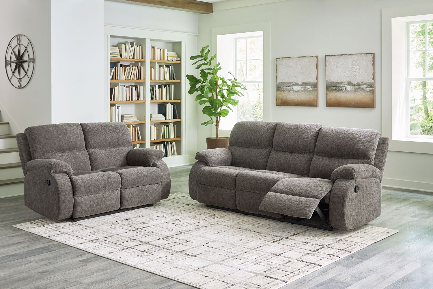 Scranto - Brindle - 2 Pc. - Reclining Sofa, Reclining Loveseat