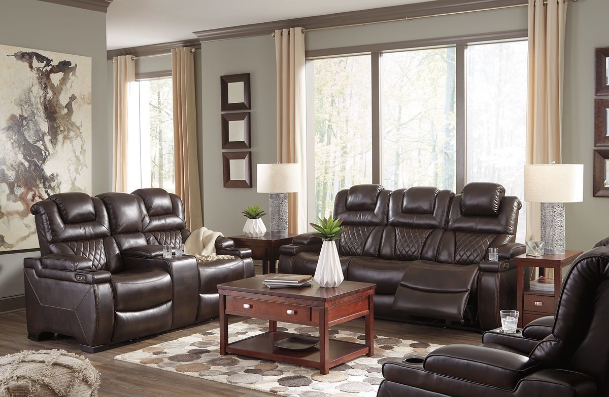 Warnerton - Chocolate - 3 Pc. - Power Sofa, Loveseat, Recliner