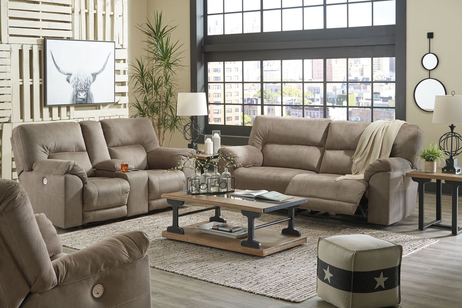 Cavalcade - Slate - 3 Pc. - Reclining Power Sofa, Loveseat, Rocker Recliner