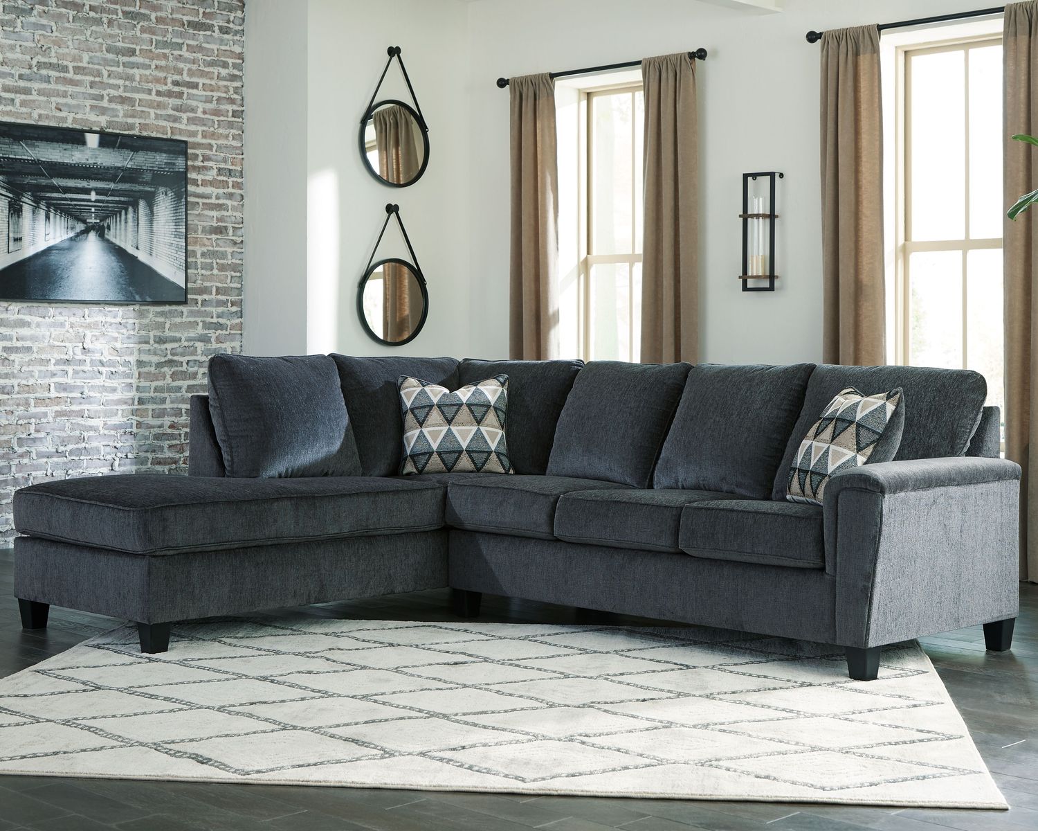 Abinger - Smoke - Left Arm Facing Chaise 2 Pc Sectional