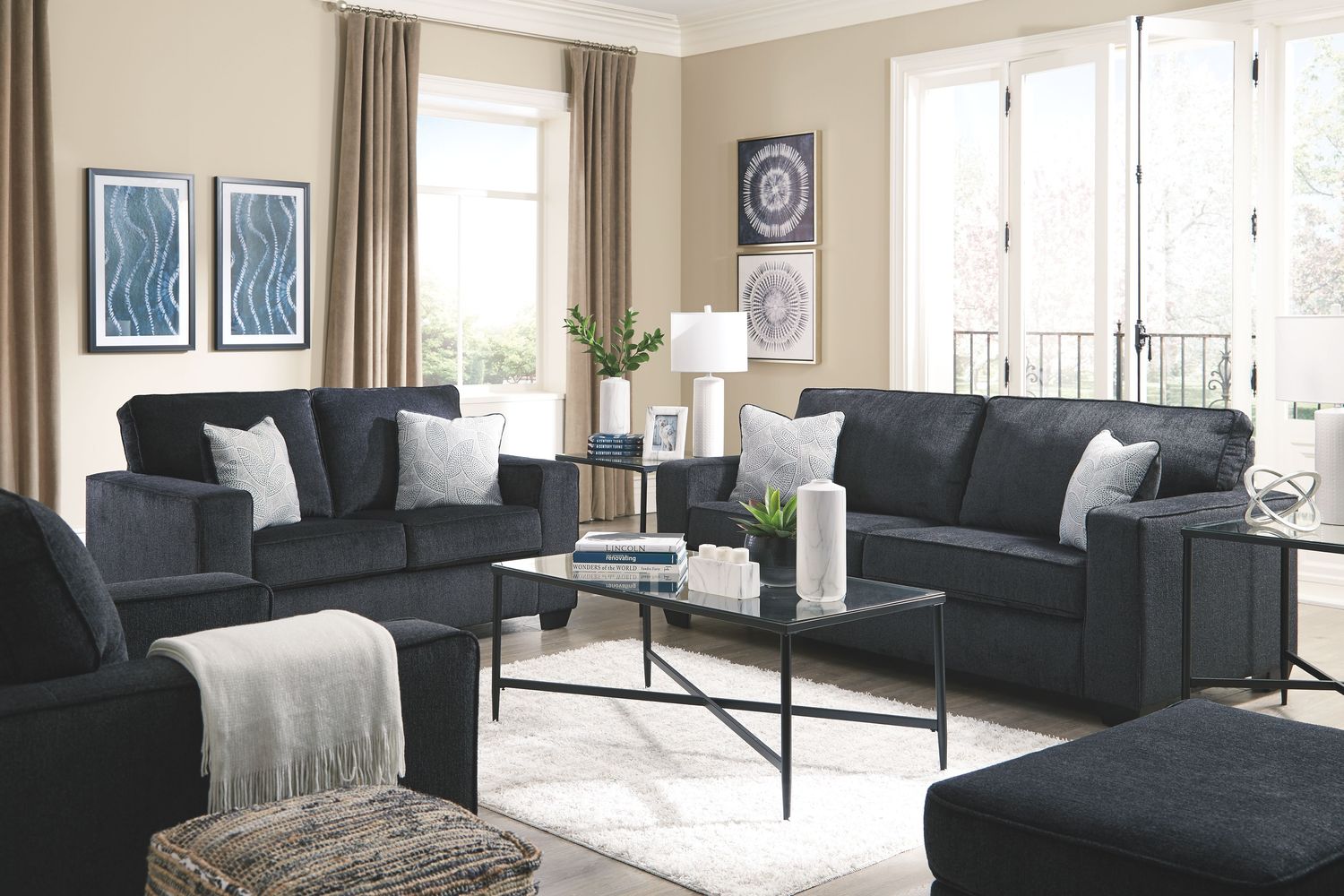 Altari - Slate - 4 Pc. - Sofa, Loveseat, Chair, Ottoman