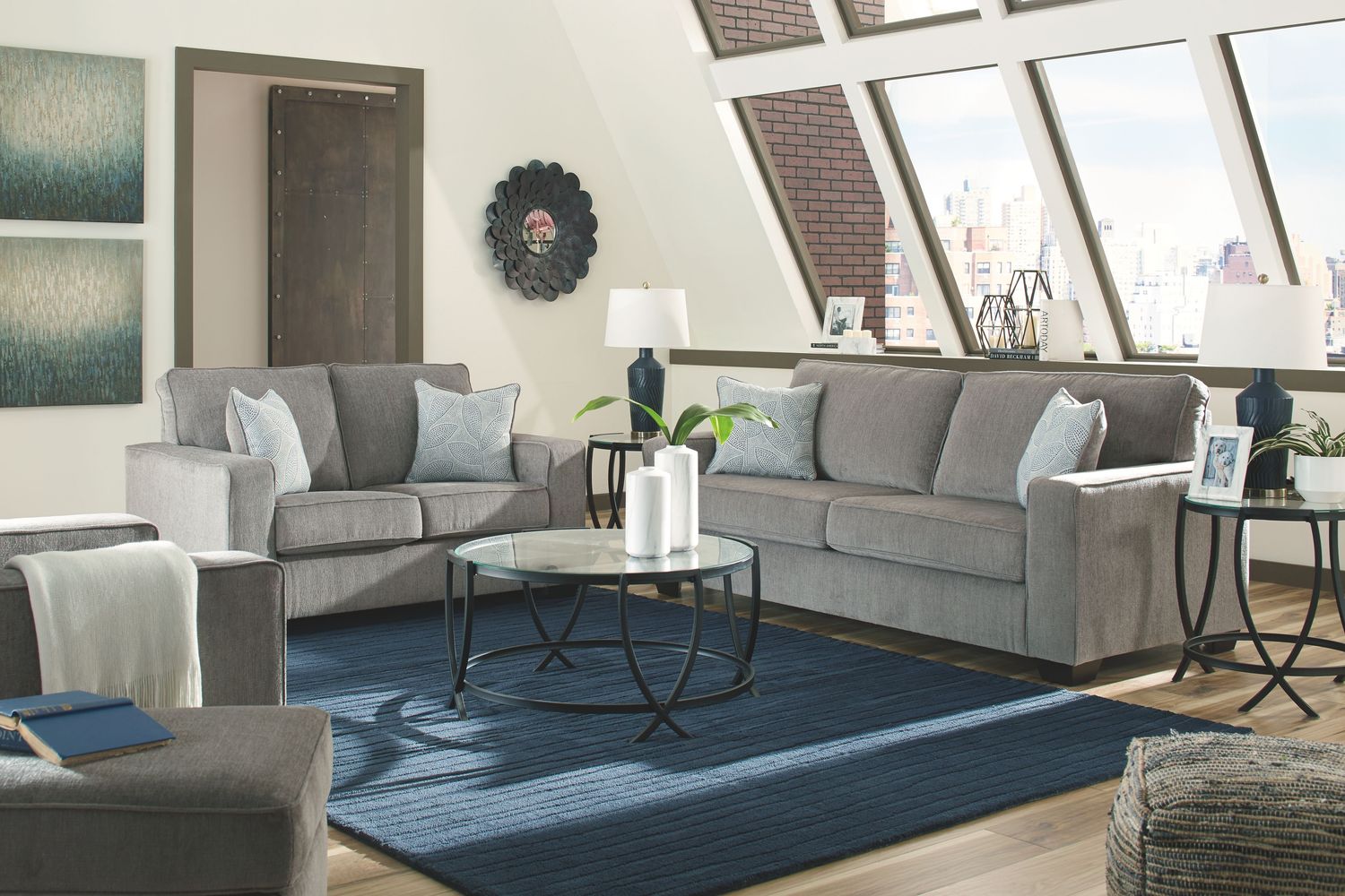 Altari - Alloy - 4 Pc. - Sofa, Loveseat, Chair, Ottoman