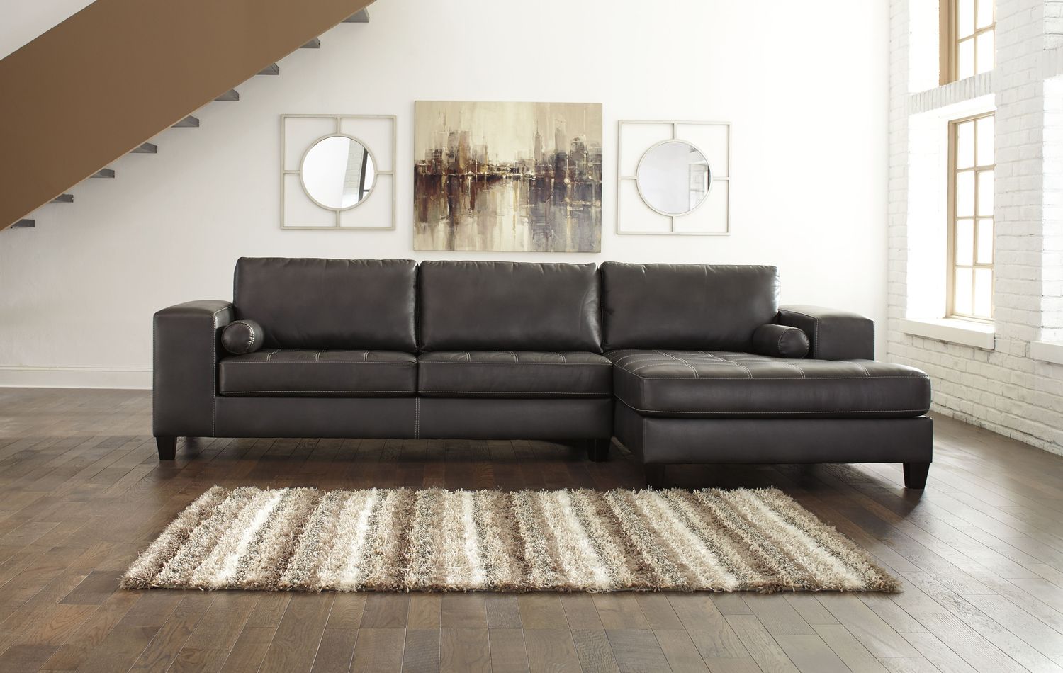 Nokomis - Charcoal - Right Arm Facing Corner Chaise 2 Pc Sectional