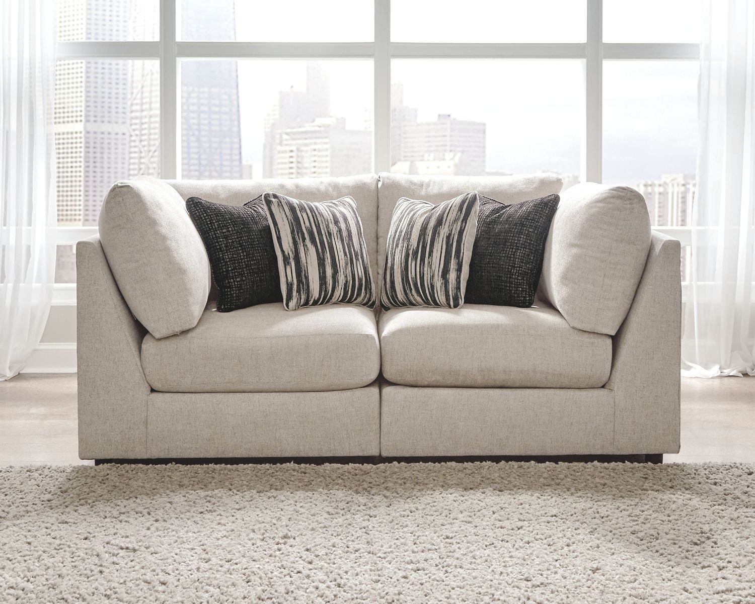 Kellway - Bisque - Loveseat 2 Pc Sectional