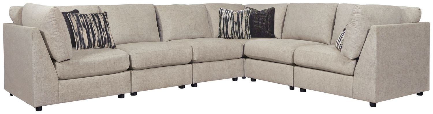 Kellway - Bisque - Armless Chairs Corner 6 Pc Sectional