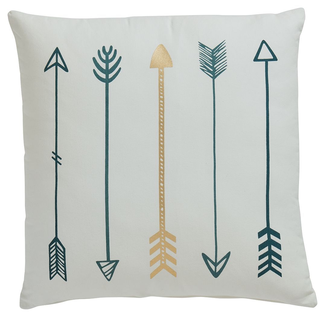 Gyldan - White / Teal / Gold - Pillow (Set of 4)