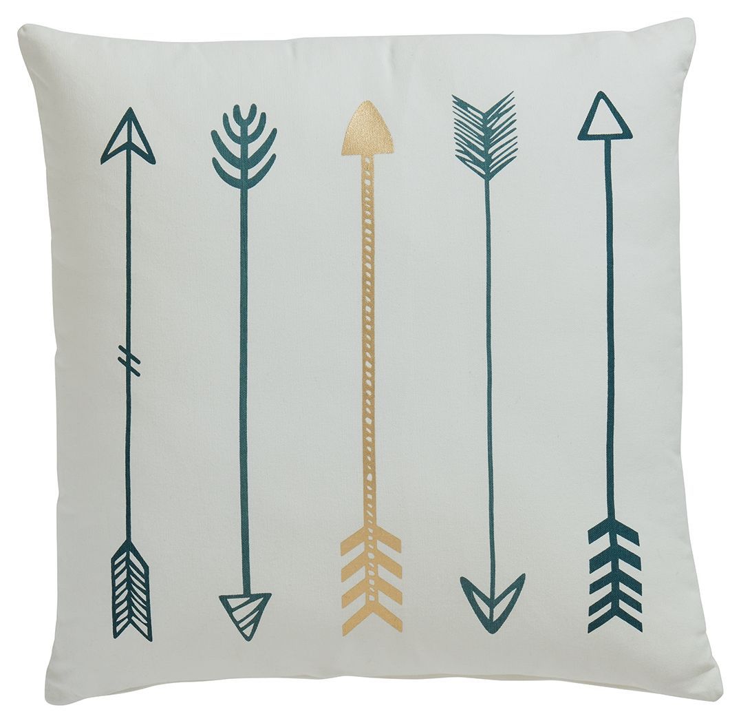 Gyldan - White / Teal / Gold - Pillow