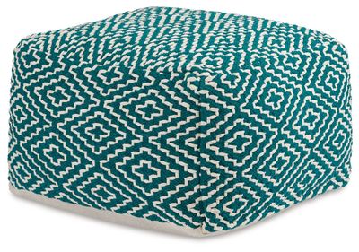 Brynnsen - Teal / Ivory - Pouf