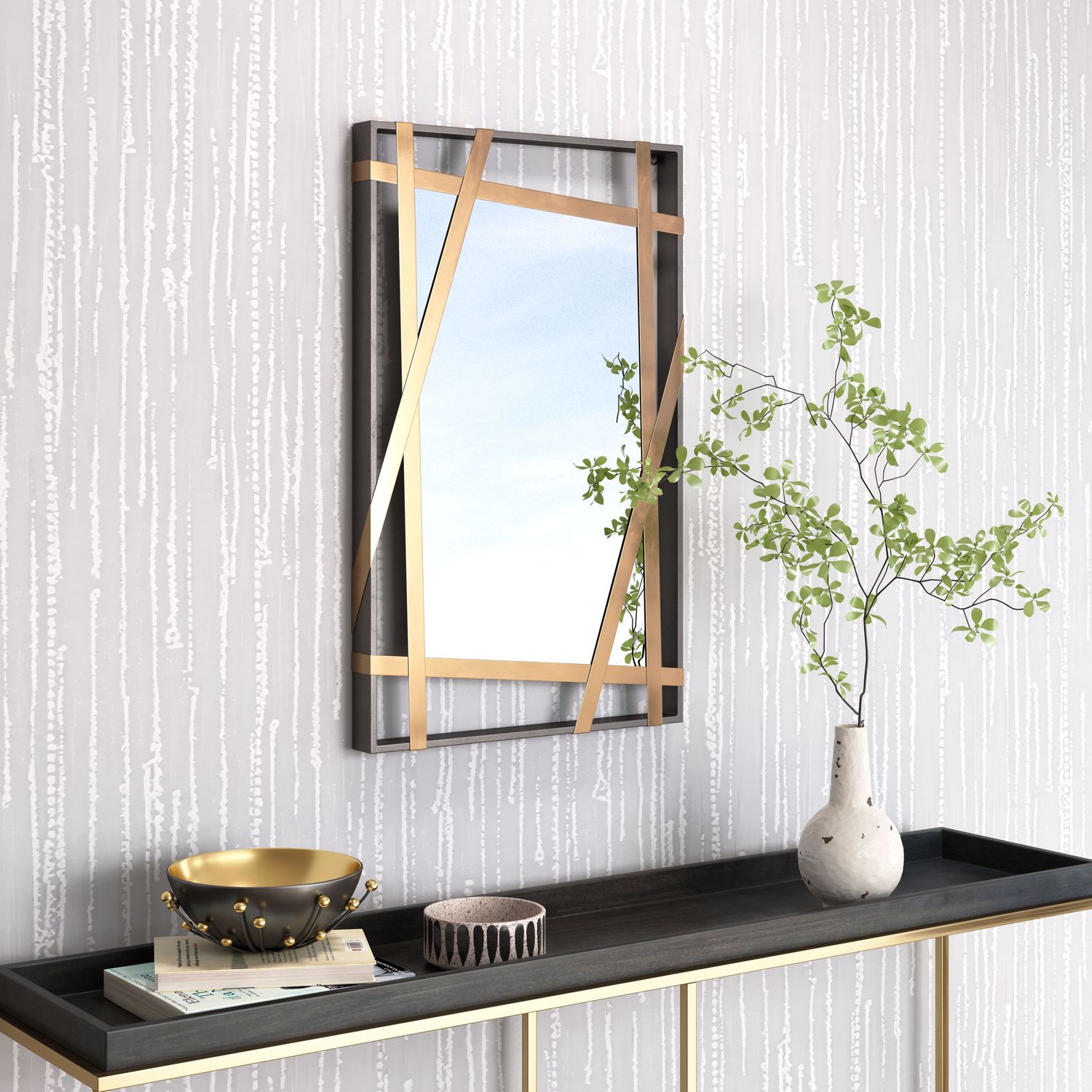 Tolix - Mirror - Antique Gold & Black