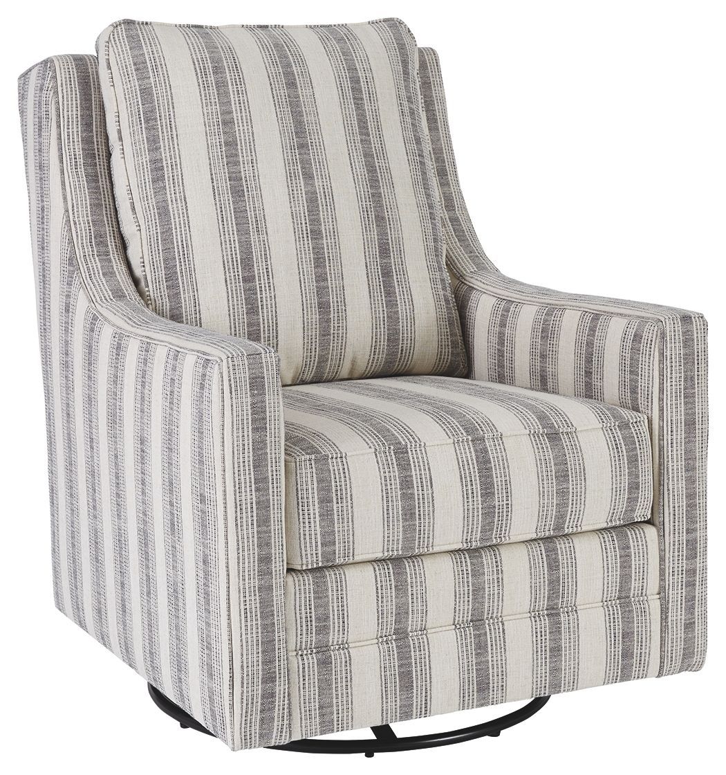 Kambria - Ivory / Black - Swivel Glider Accent Chair