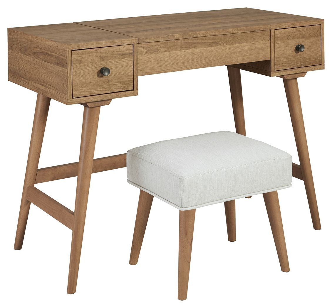 Thadamere - Light Brown - Vanity/uph Stool (Set of 2)