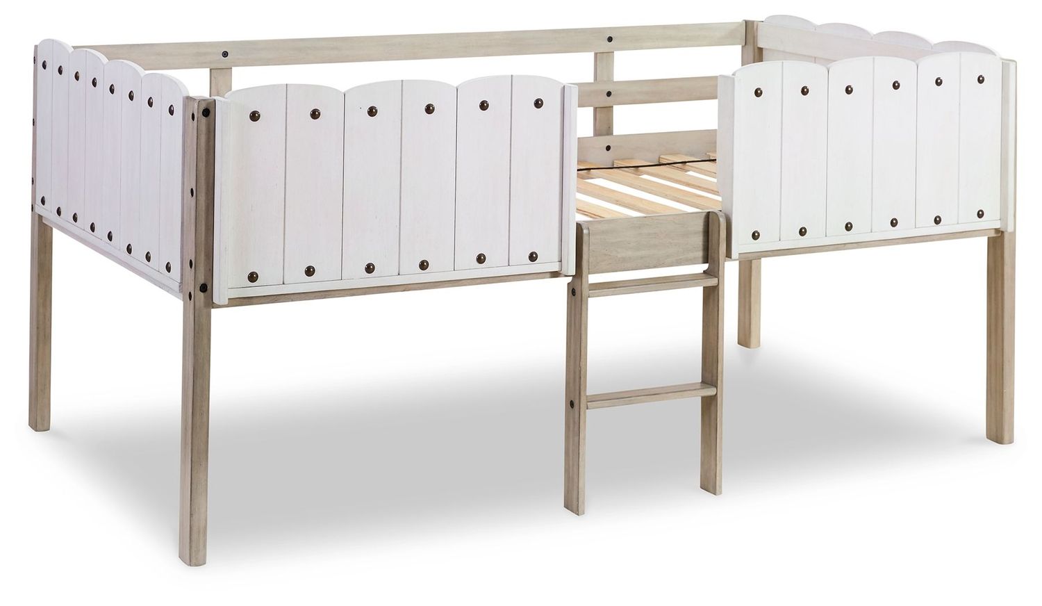 Wrenalyn - White / Brown / Beige - Twin Loft Bed Frame