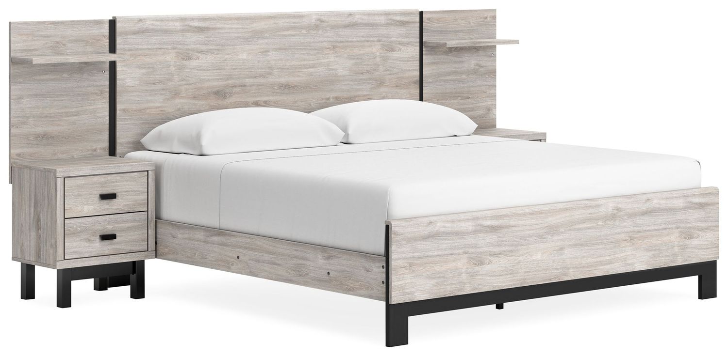 Vessalli - Gray - King Panel Bed With Extensions