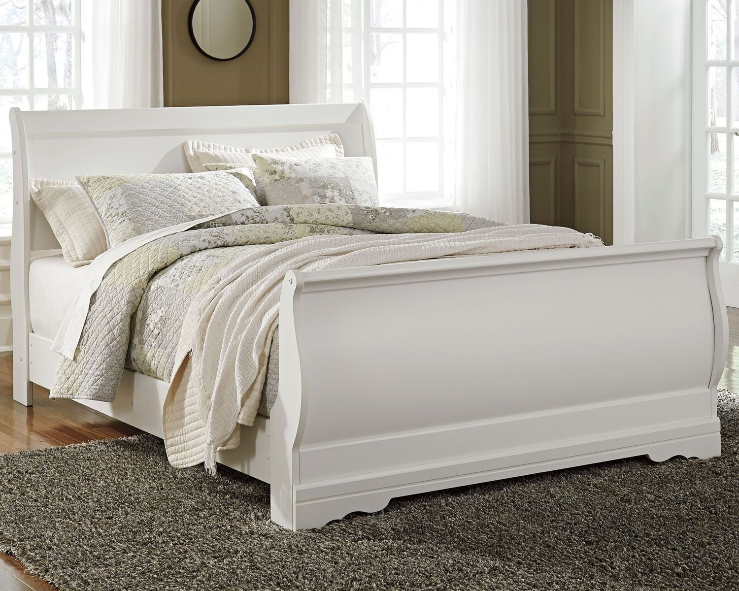 Anarasia - White - Queen Sleigh Bed