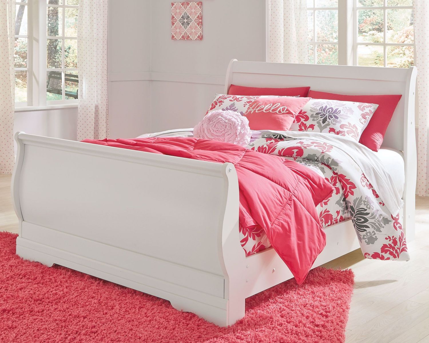 Anarasia - White - Full Sleigh Bed