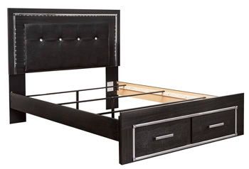 Kaydell - Black - Queen Storage Footboard