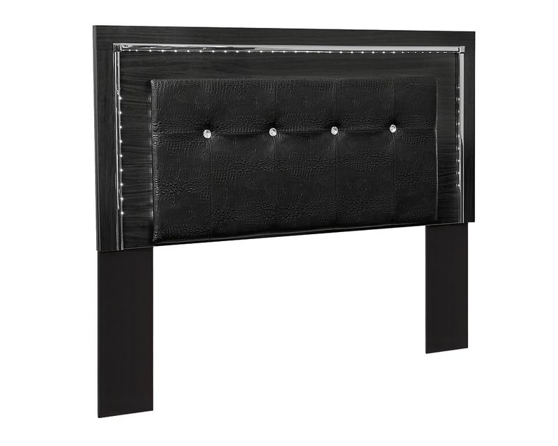 Kaydell - Black - Queen Uph Panel Headboard