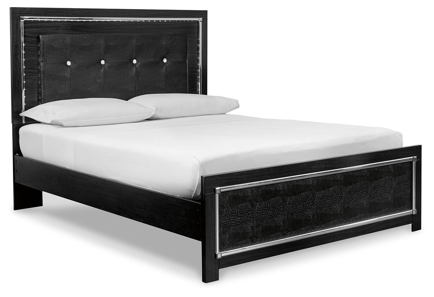 Kaydell - Black - Queen Upholstered Panel Bed
