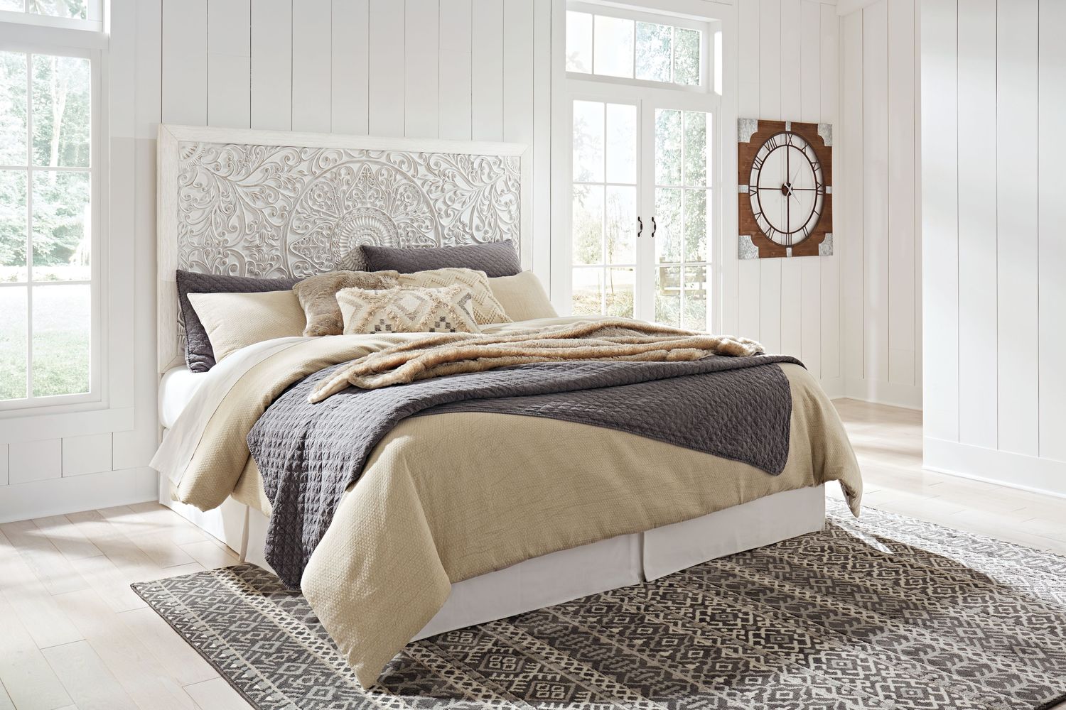 Paxberry - Whitewash - Queen Panel Headboard