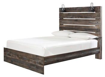 Drystan - Brown / Beige - Queen Panel Footboard