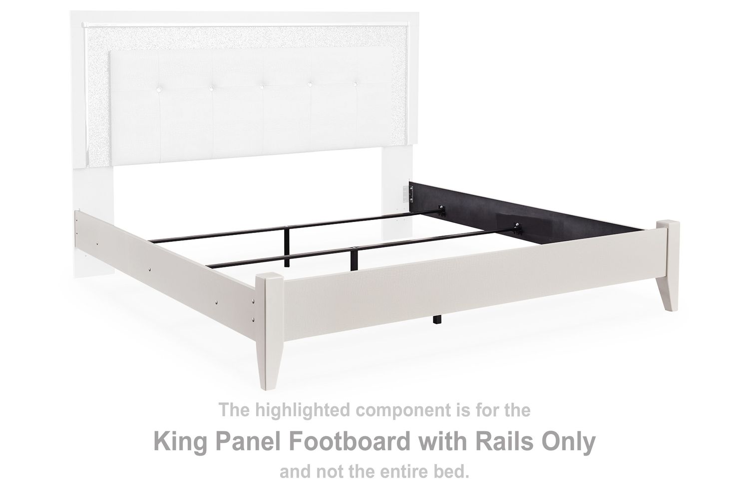 Zyniden - Silver - King Panel Footboard W/Rails