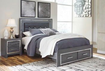 Lodanna - Gray - Queen/King Platform Rails