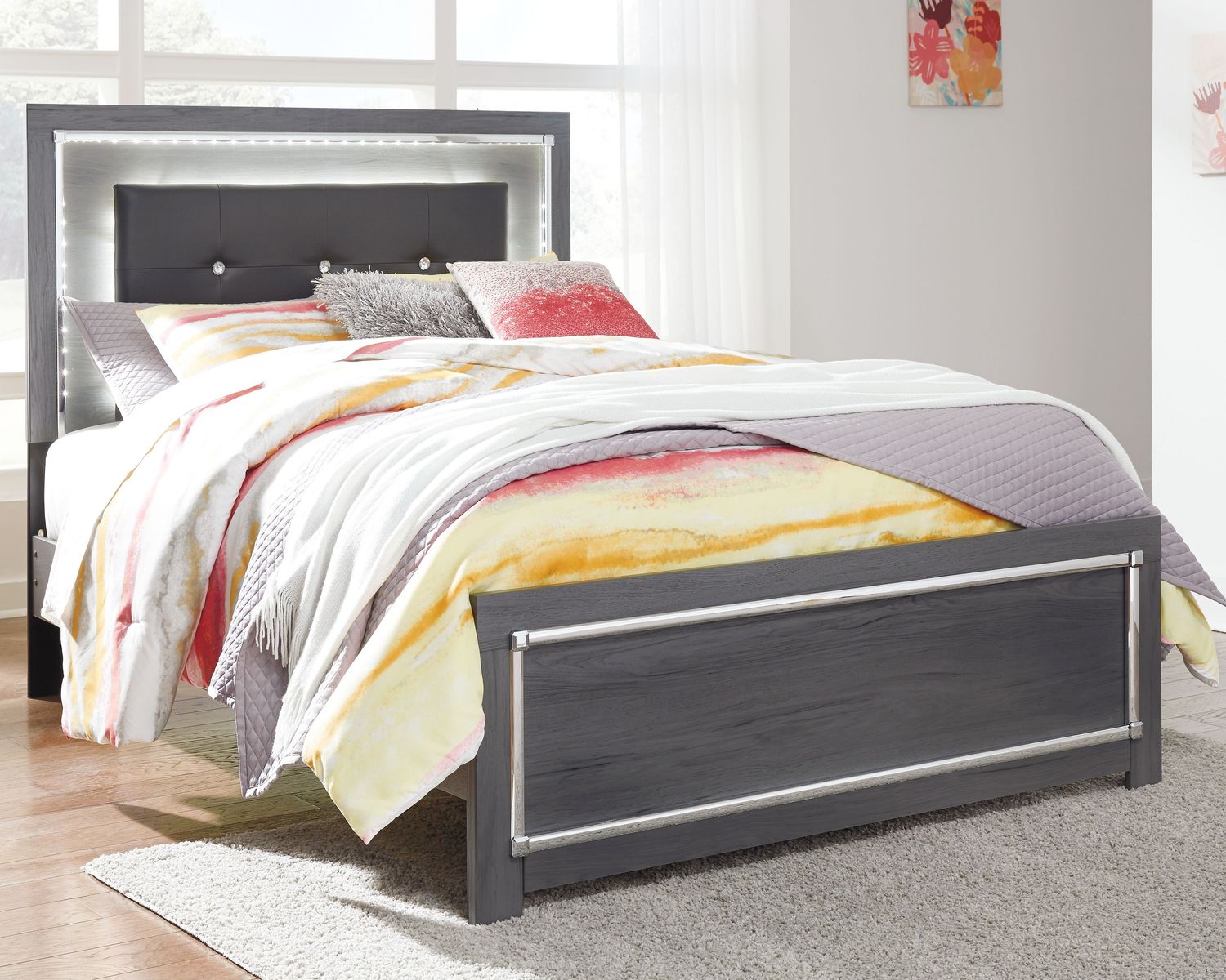 Lodanna - Gray - Full Panel Bed