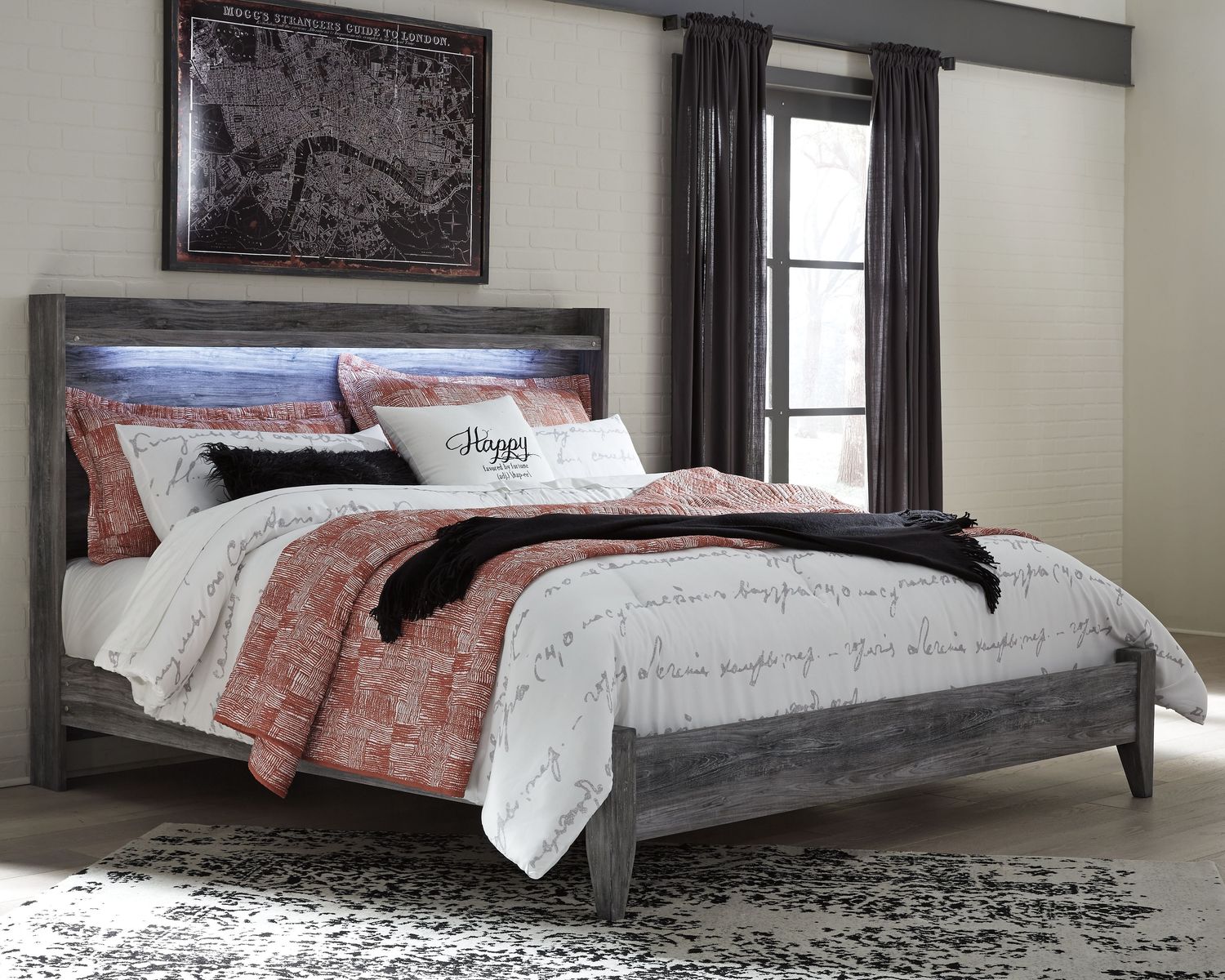 Baystorm - Gray - King Panel Bed