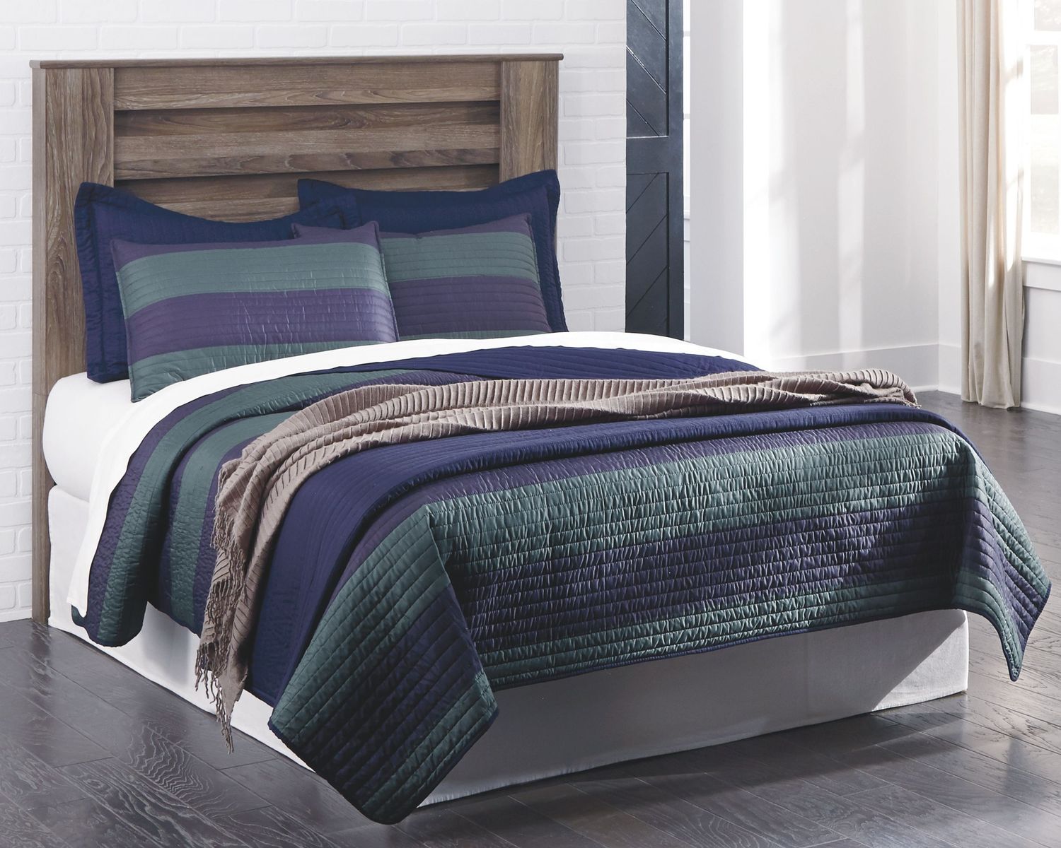 Zelen - Warm Gray - Full Panel Headboard