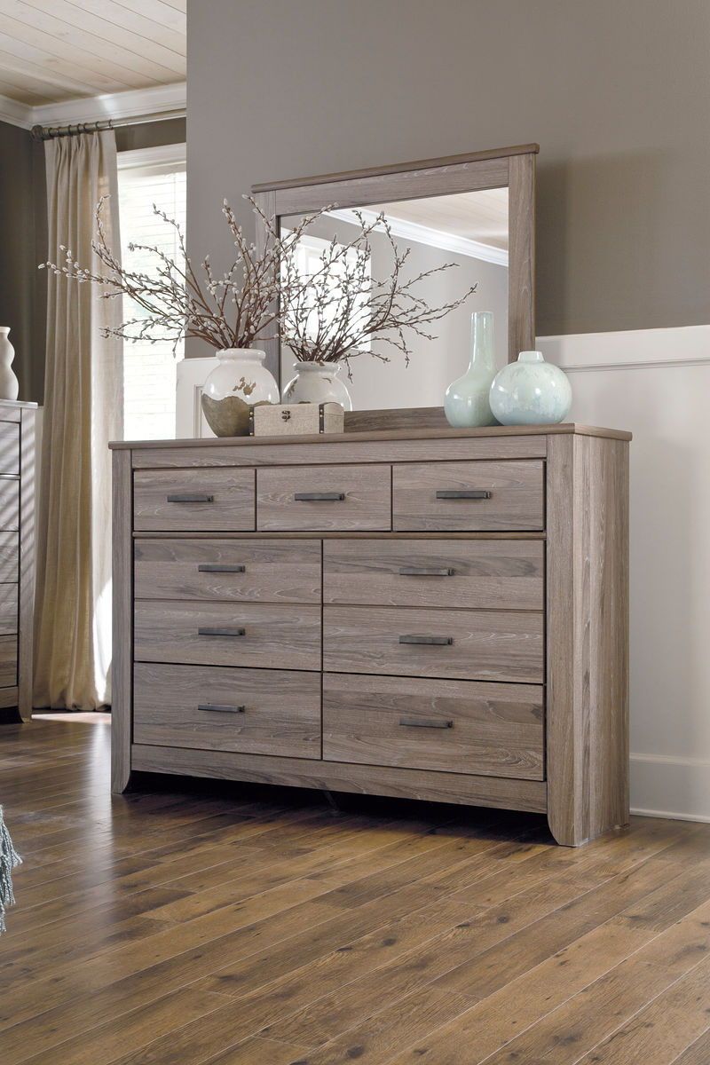 Zelen - Warm Gray - Dresser, Mirror