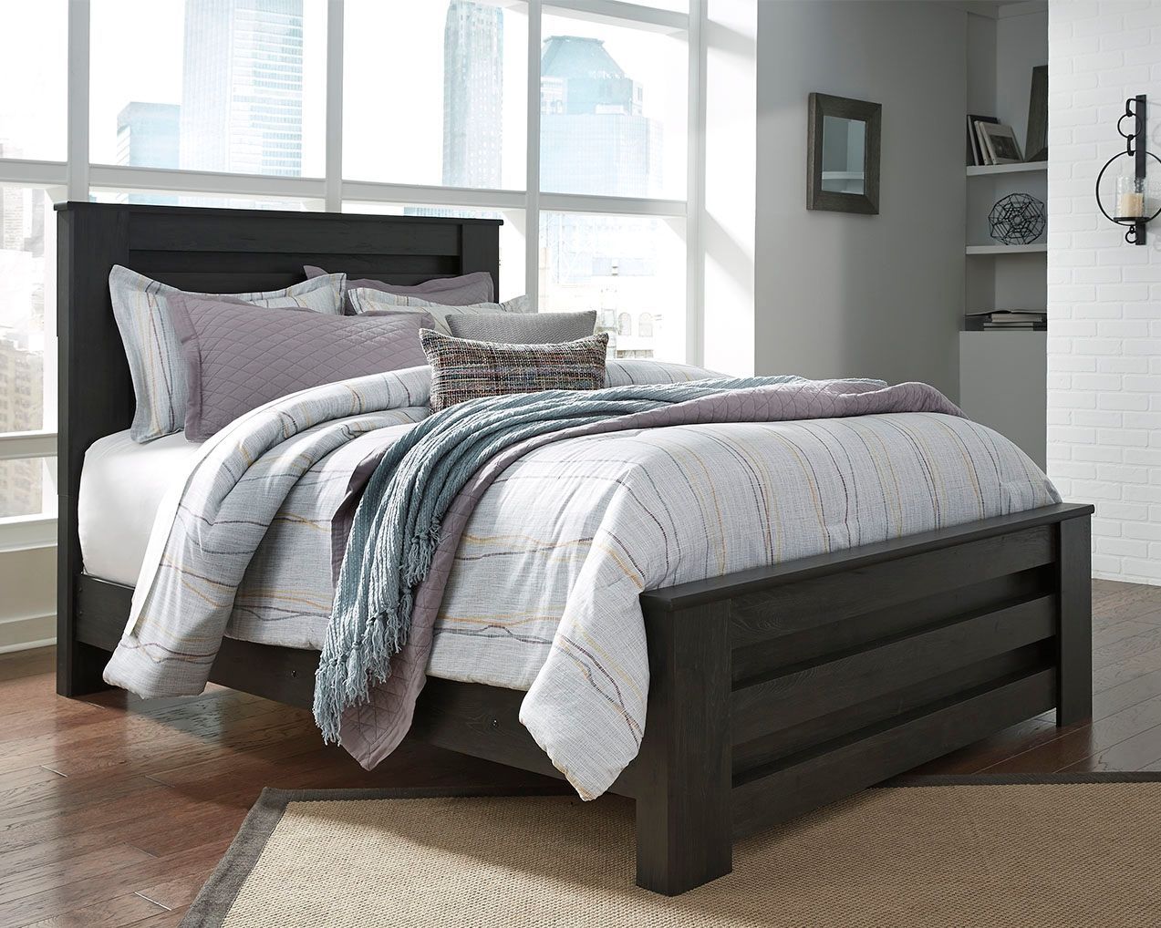 Brinxton - Charcoal - Queen Panel Bed