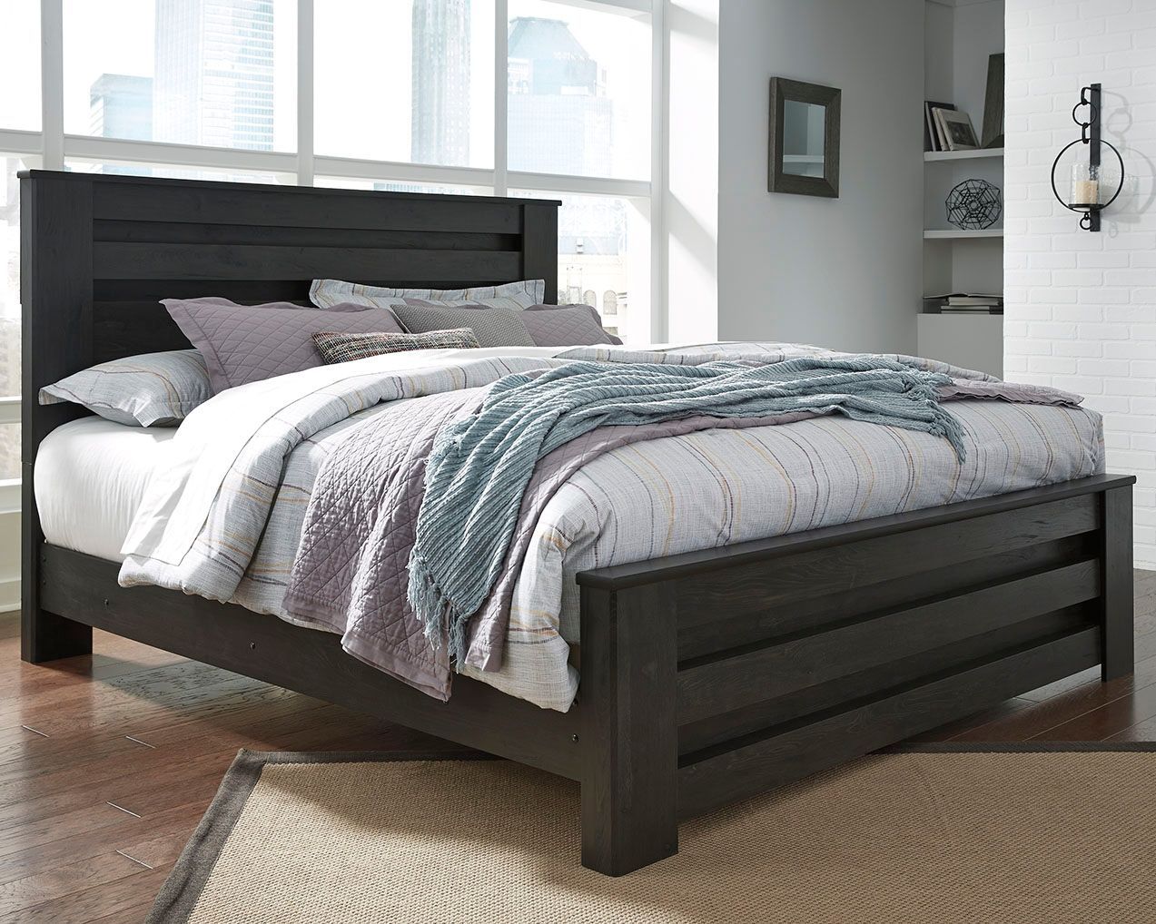 Brinxton - Charcoal - King Panel Bed