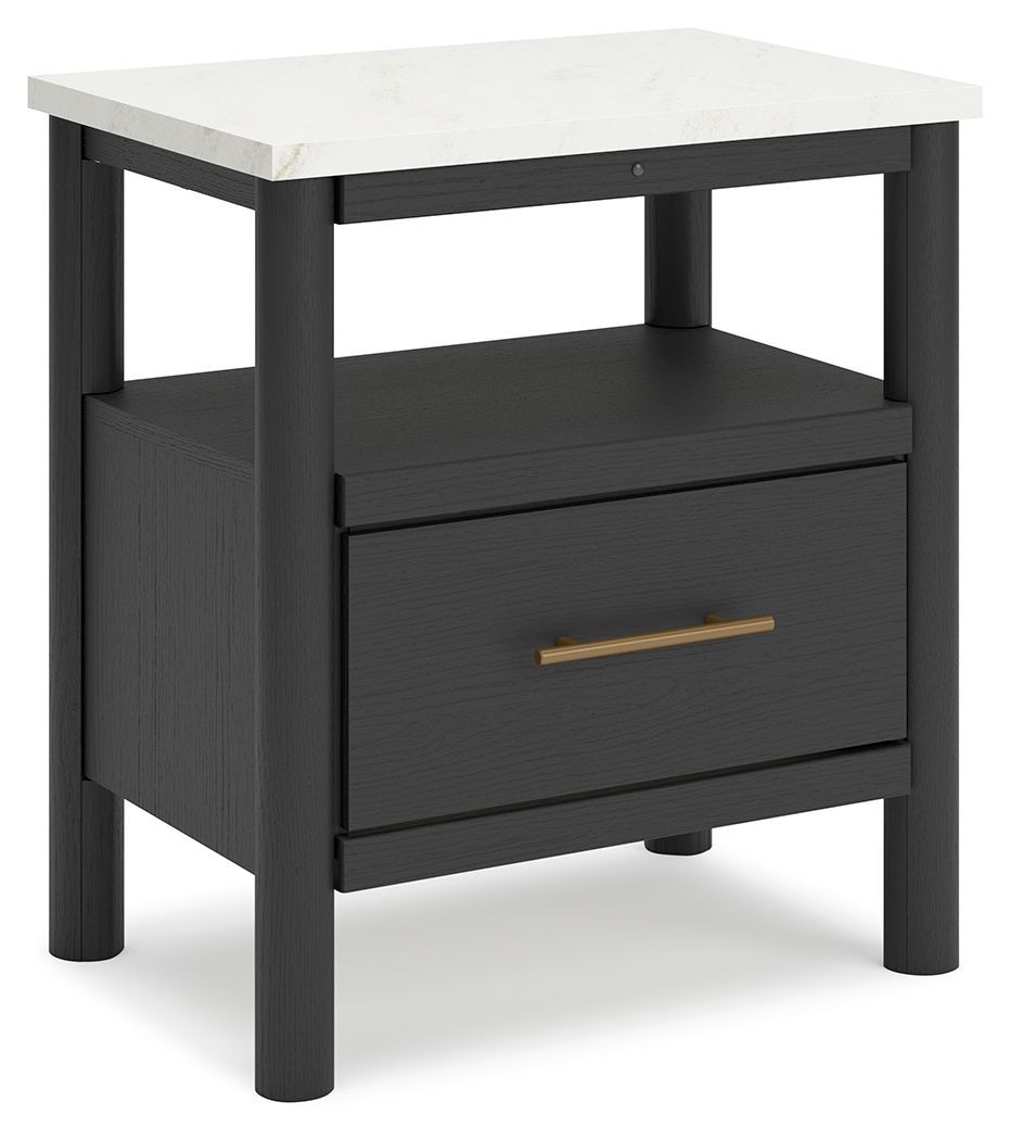 Cadmori - Black / White - One Drawer Night Stand
