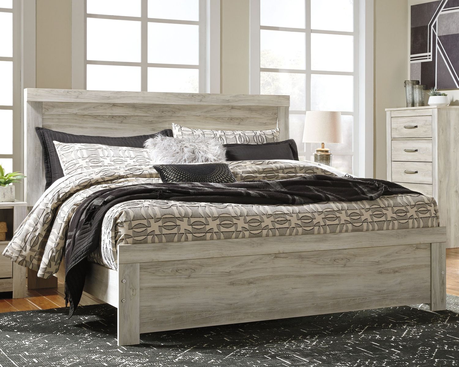 Bellaby - Whitewash - King Panel Bed
