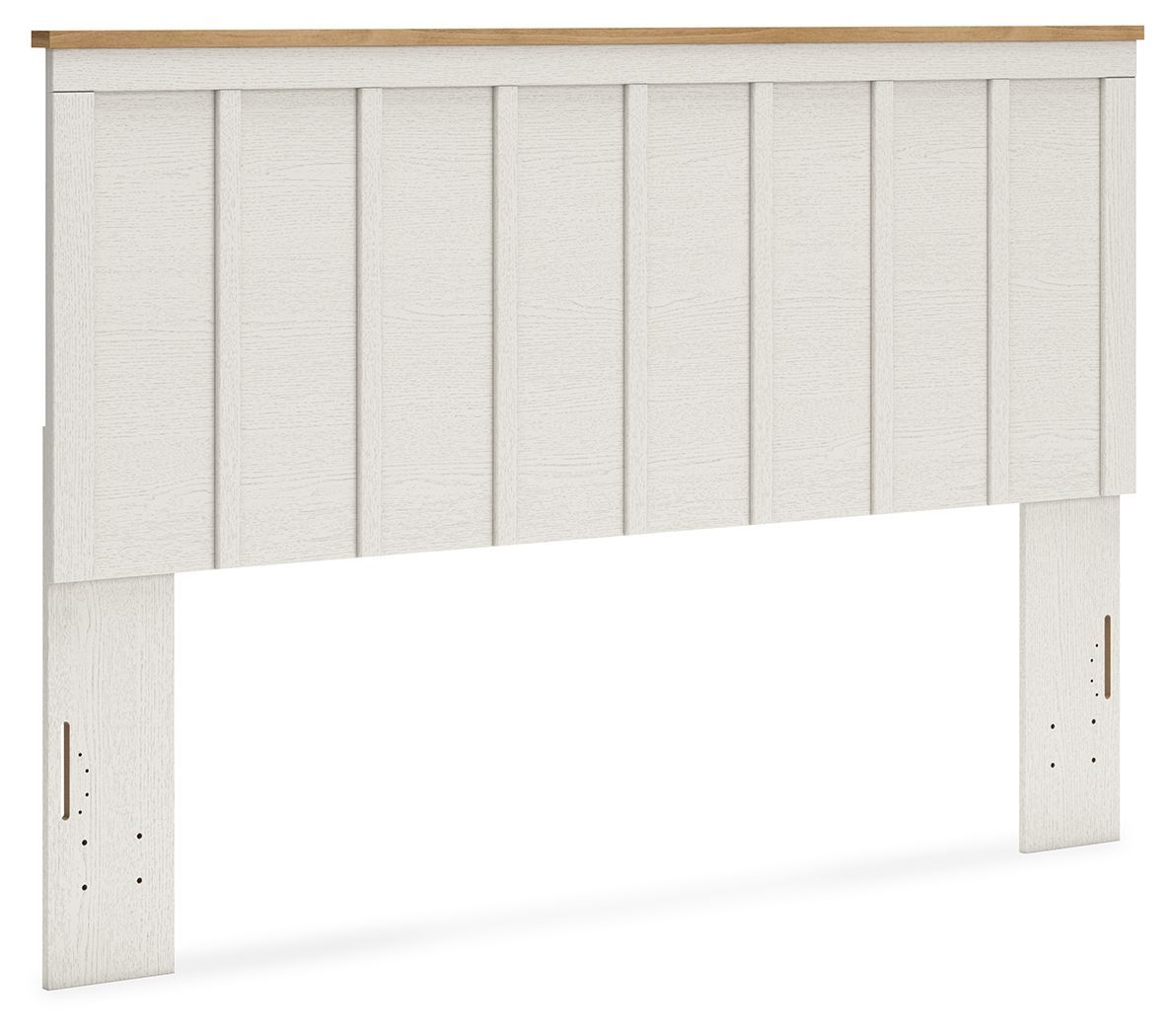 Linnocreek - White / Warm Brown - King Panel Headboard